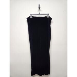 Black Label By Chico's Women's Viscose/Silk Blend Velvet Black Pants, Sz 2(L/12)